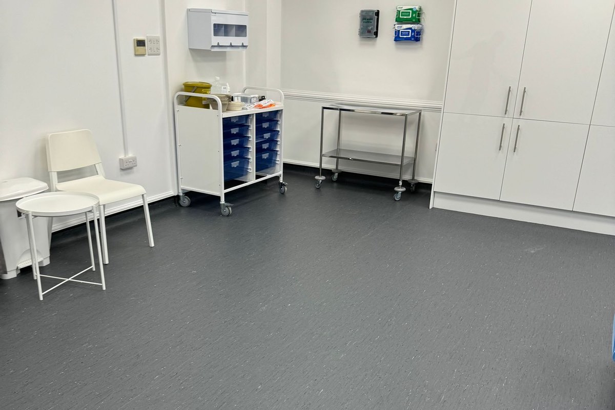 Medical room safety flooring